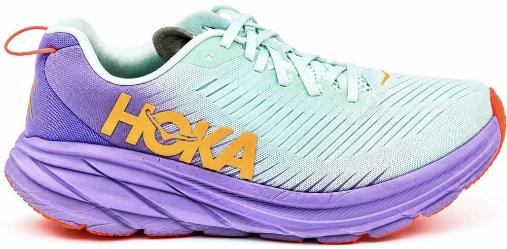 HOKA Rincon 3 One One Women’s Size 9.5 Running Shoes Mint Purple Orange Sneakers
